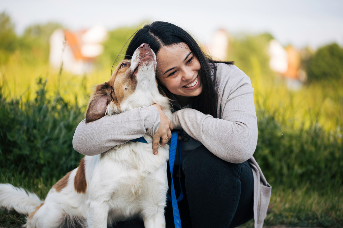 Dog and owner love.